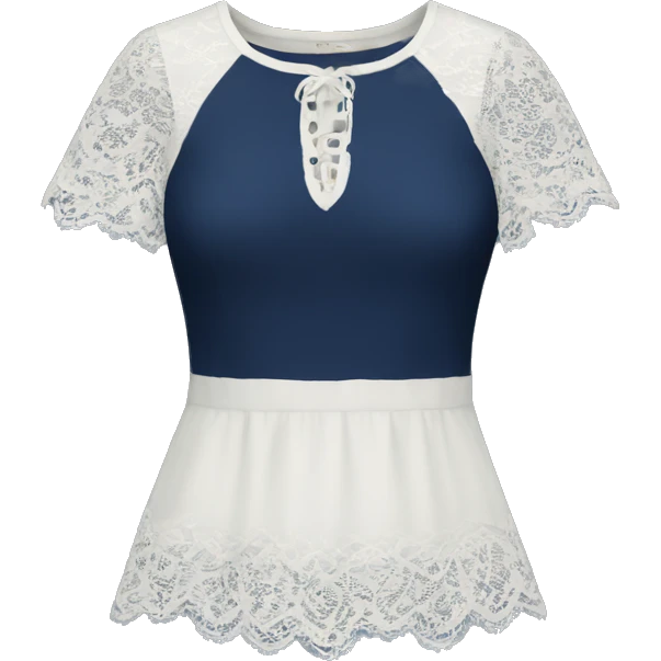 Navy blue top with lace emoji