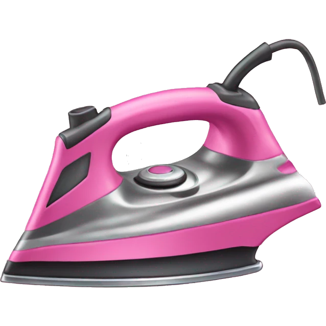 Isolated realistic pink clothing iron emoji