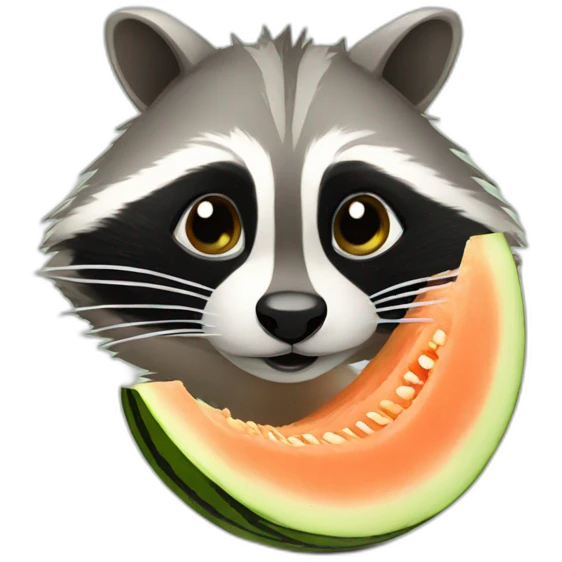 Racoon with 2 melons emoji