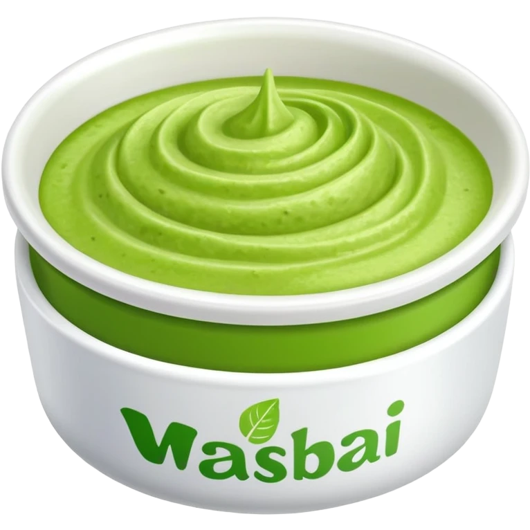 ground wasabi paste in a small dish, bright green color emoji