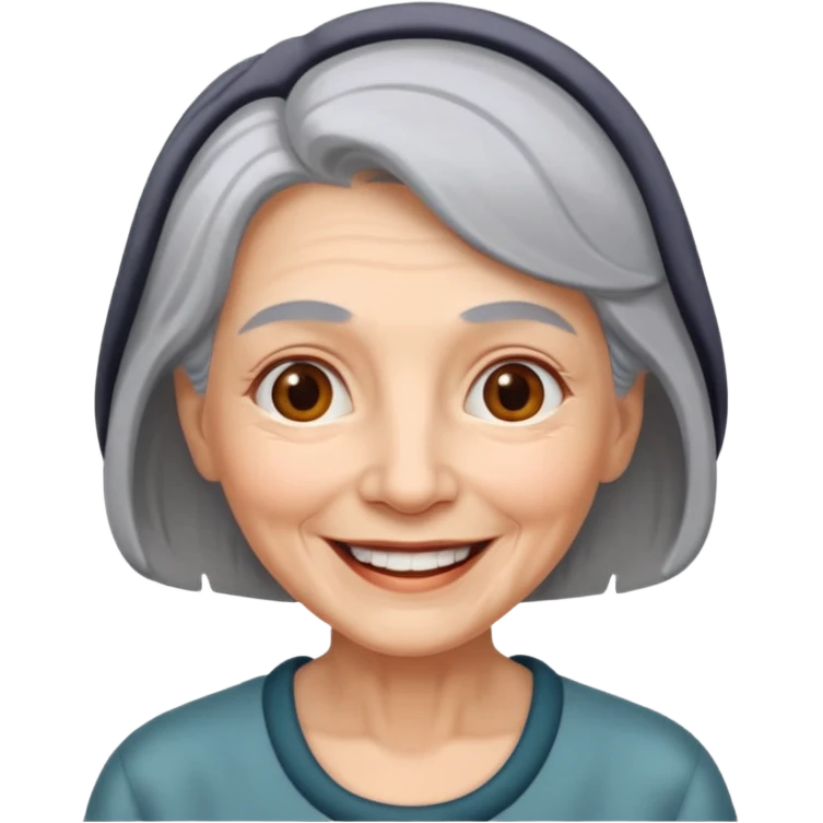 grey hair old woman emoji