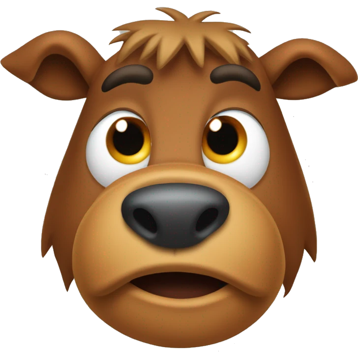 Alf from the ALF tv series. Face: Use a brown or orange-brown color for the face.
Nose: A large, oval-shaped nose in a darker brown.
Muzzle: A prominent, rounded muzzle area, also brown, to mimic ALF’s snout. emoji
