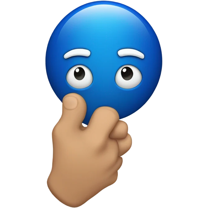 A blue button that has the word “BRUH” with a right hand quickly coming down to press it  emoji