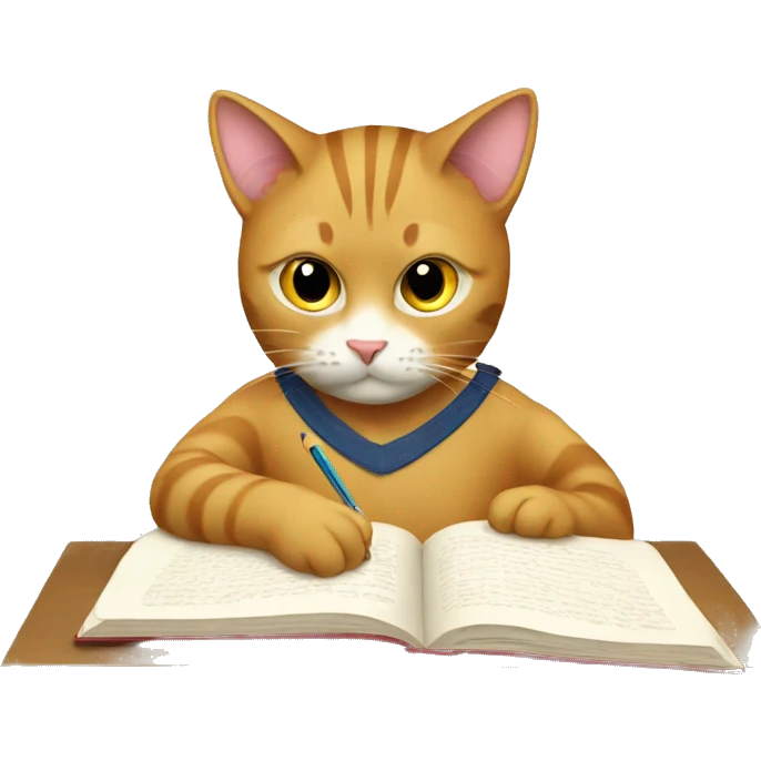 Cat studying emoji
