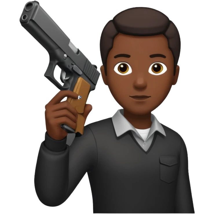 Black person with a Glock emoji