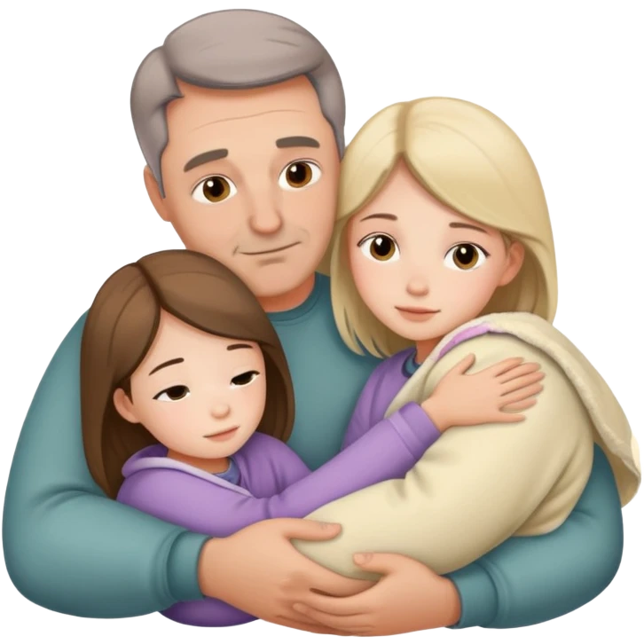 Dad and daughter snuggled up together  emoji