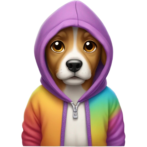 Dog wearing a hoodie emoji