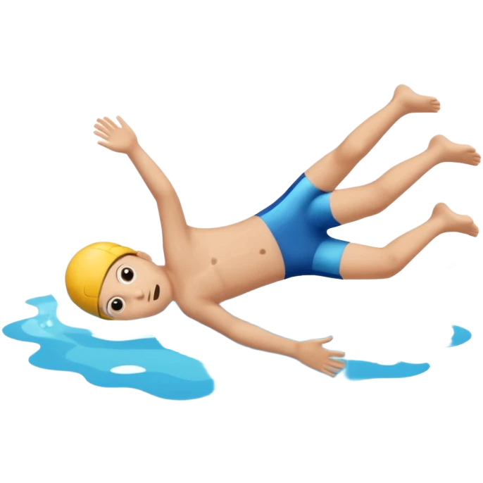 Kid doing a belly flop in to a pool full of water. Show the pool emoji