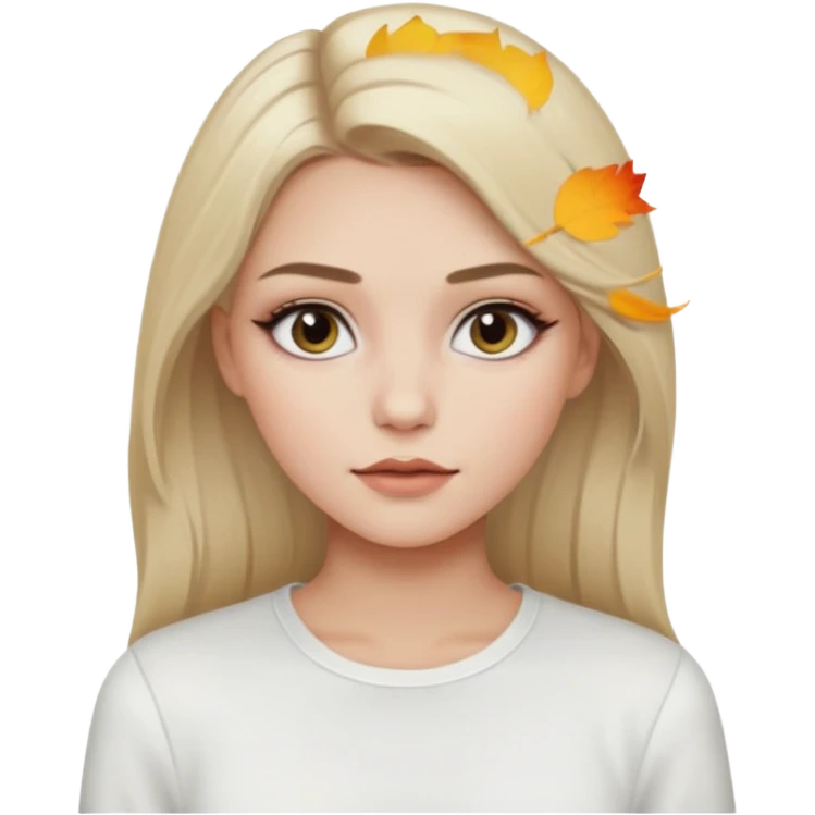 ragazza bionda cenere truccata con maglietta a maniche lunghe bianca emoji