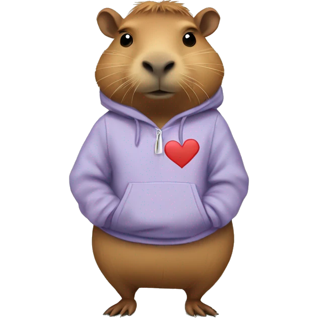Capybara with a hoodie on that says I love my bestie  emoji