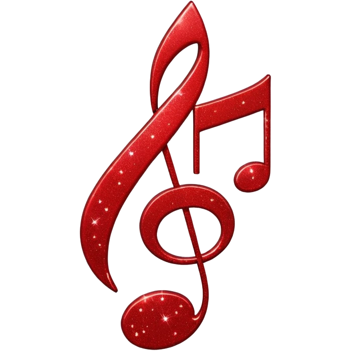 red glitter music note emoji