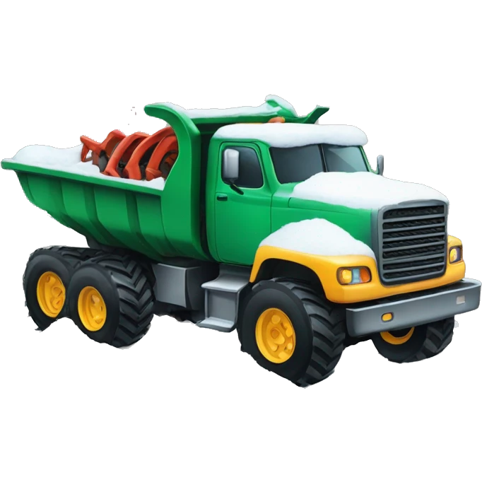 Truck with plow plowing snow big tires  emoji