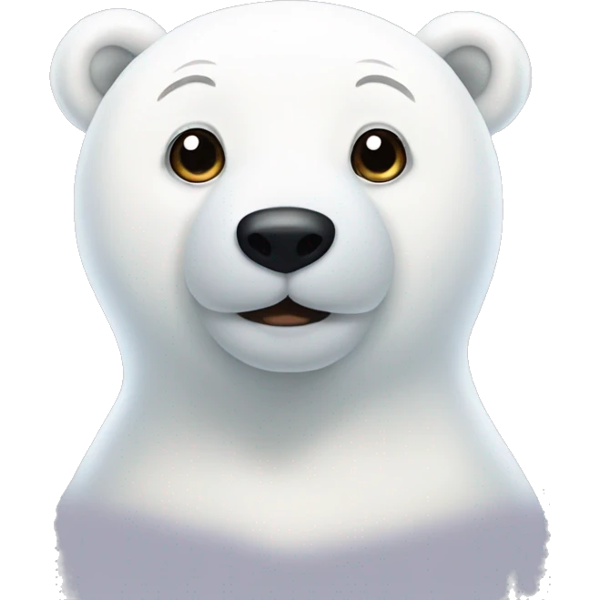 love cute polar bear with small ears emoji