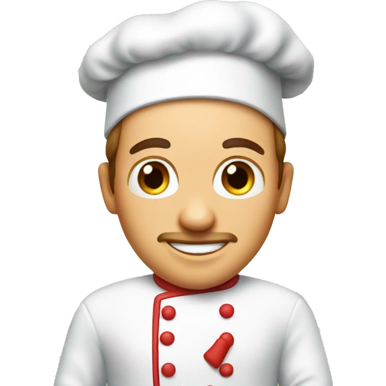 Chef baking heart shaped pizza emoji