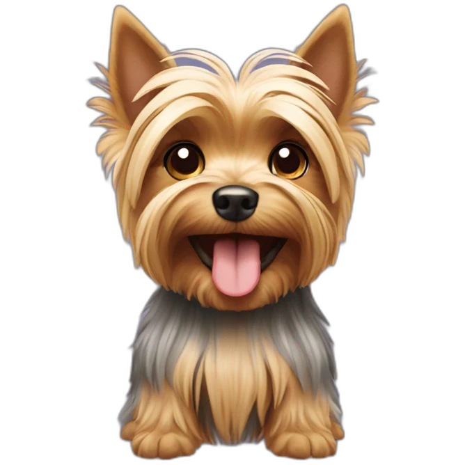 smiling Yorkshire Terrier emoji