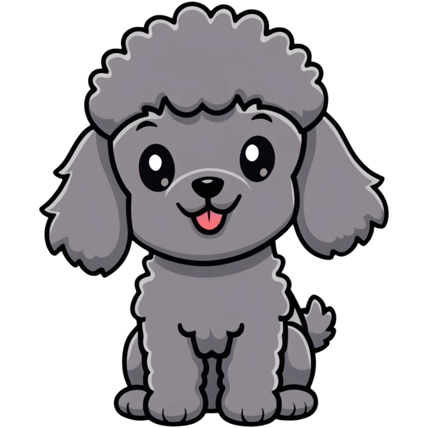 black french poodle dog emoji