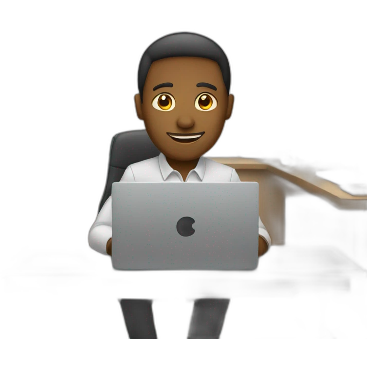 with laptop behind a desk emoji
