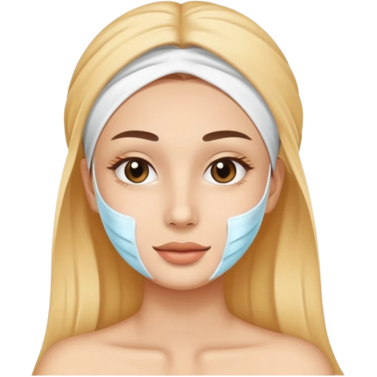 face skincare with mask pack emoji