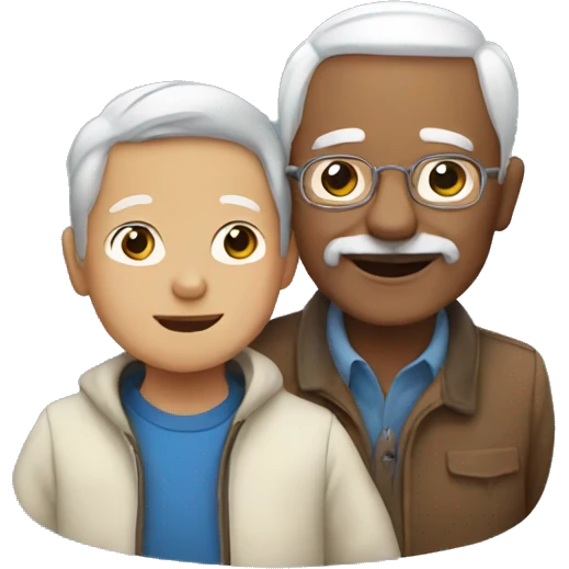 Grandfather  with a boy emoji