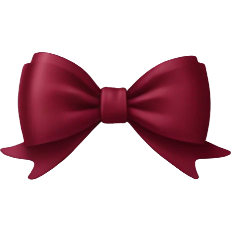 Burgundy bow ￼￼ emoji