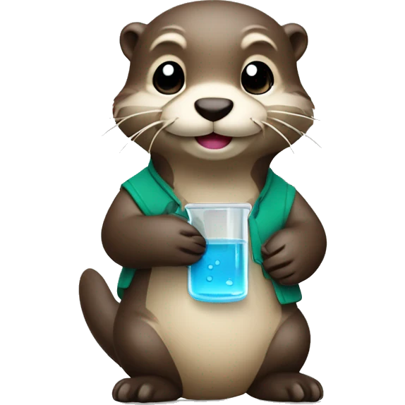 Cute otter holding beakers  emoji