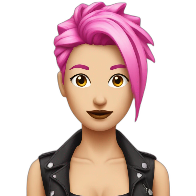 woman punk hair pink emoji