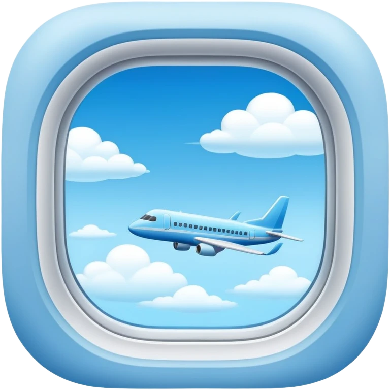 Light blue plane window, sky view emoji