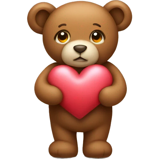 teddy holding heart emoji