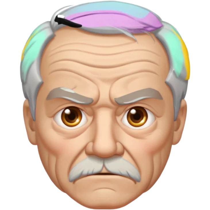 Grumpy old man with one eye emoji