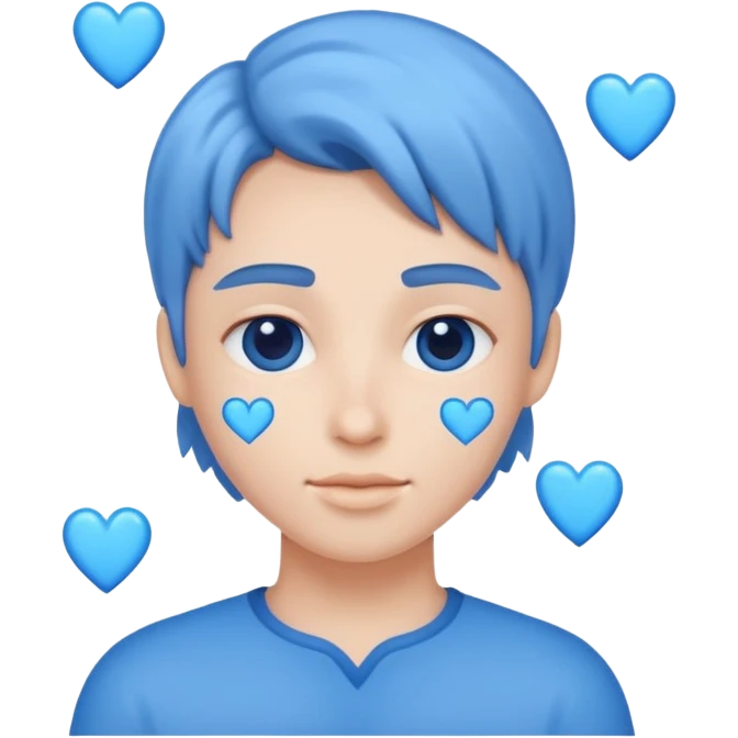 Head 🥰of love with blue hearts emoji