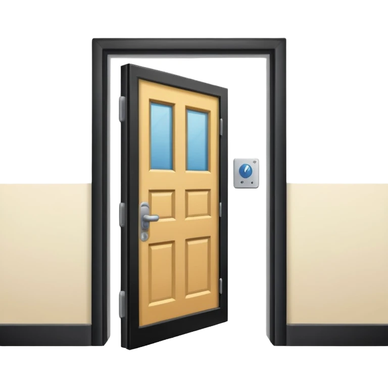open door looking out into corridor in school emoji