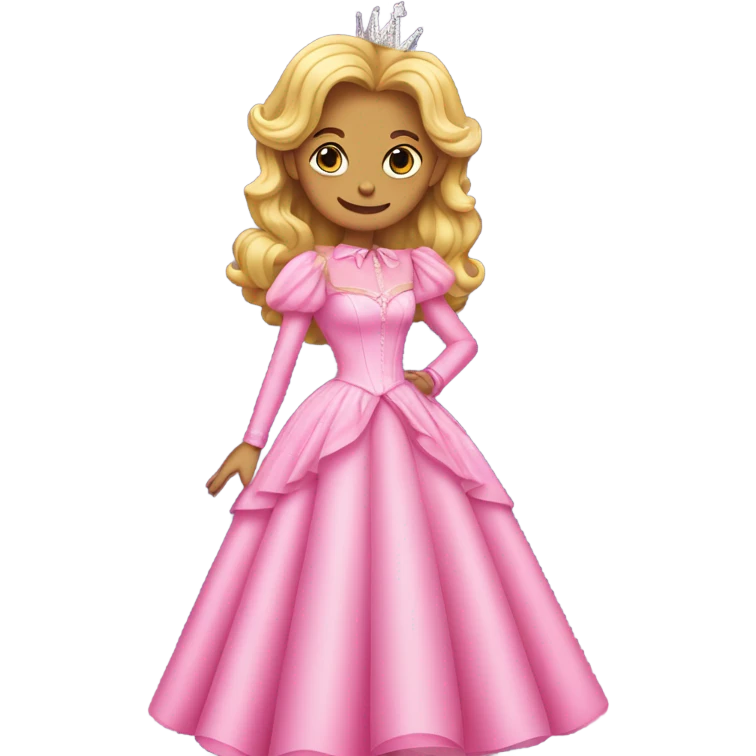 Glinda wearing a pink dress and jacket  emoji