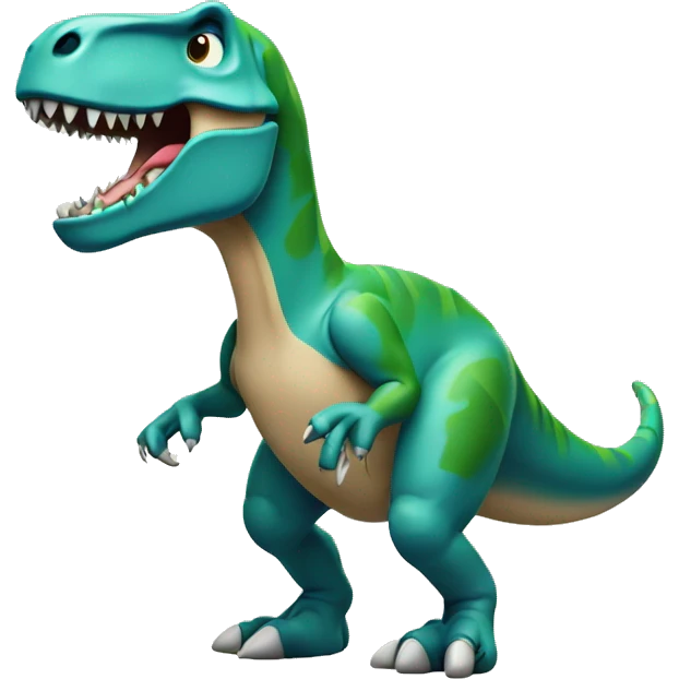 A T-rex with a broken arm in a plaster emoji