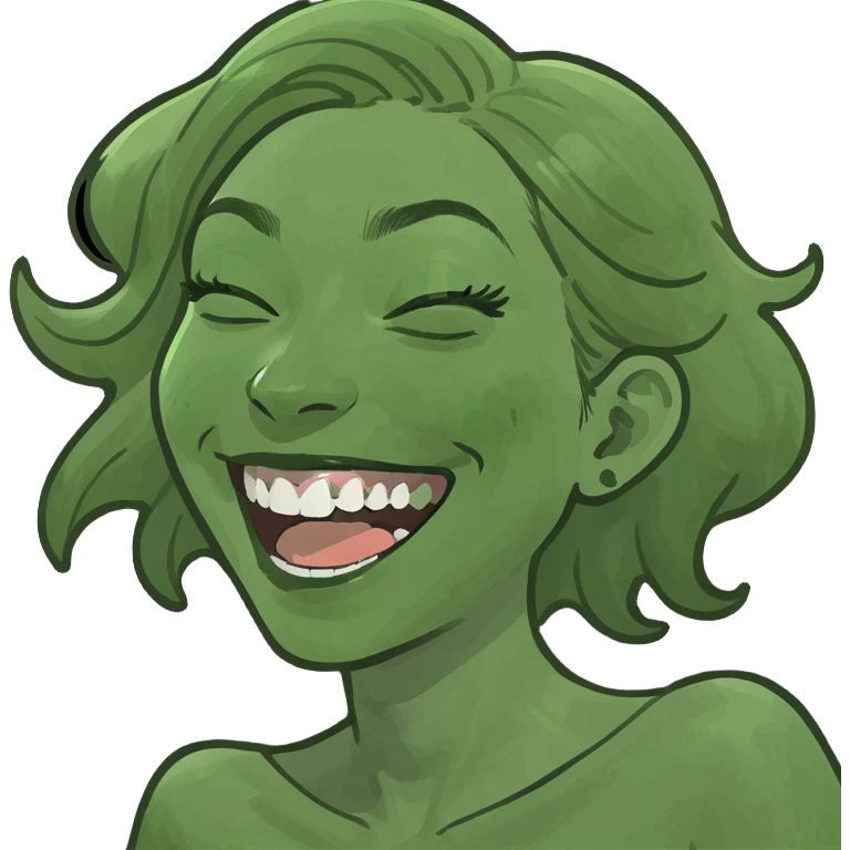 girl having hands around next laughing  emoji