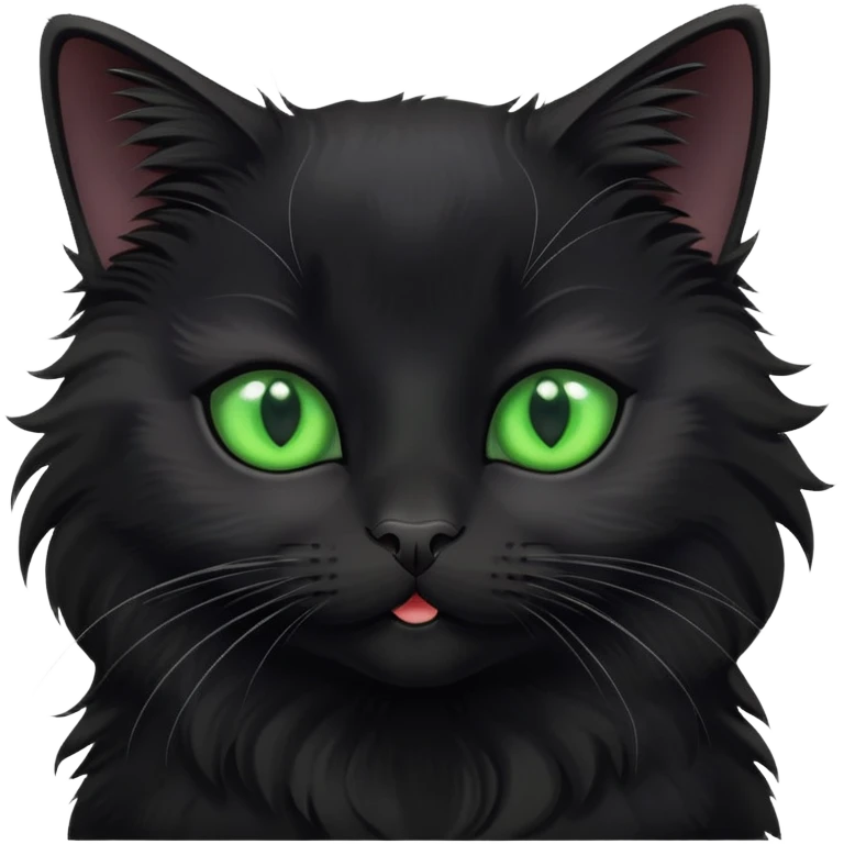 Playful black cat with green eyes emoji