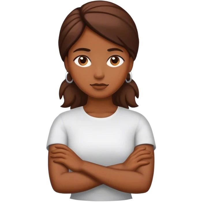 🙎🏽‍♀️with crossed arms emoji