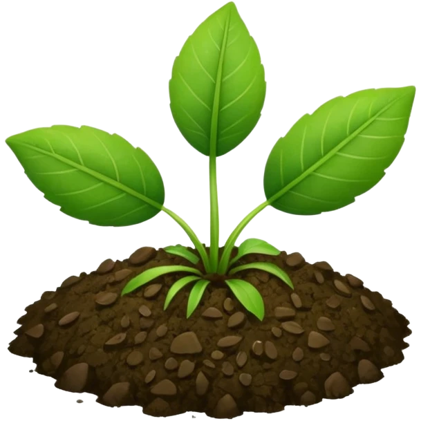 ground with small plant leaf emoji
