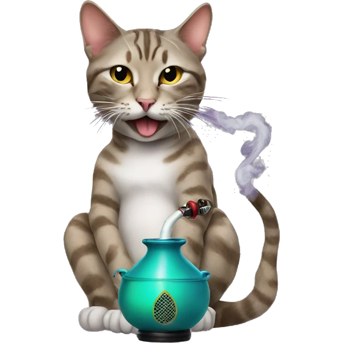 Cat smoking hookah emoji