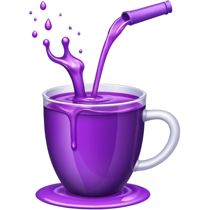 A cup of purple liquid spilling out of it emoji