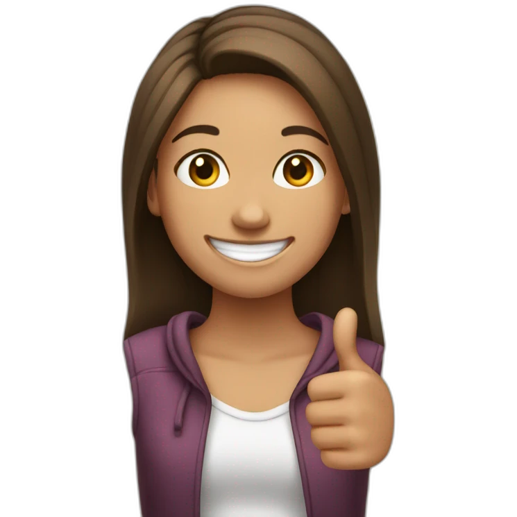 teenage girl smiling with thumbs up  emoji