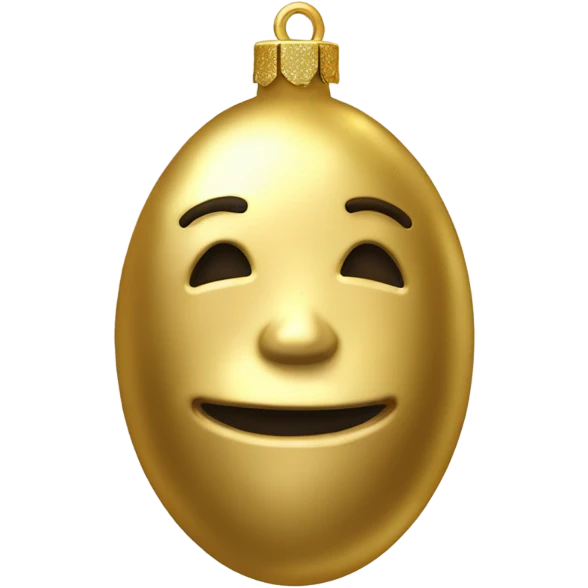 Realistic metallic Christmas gold ornament emoji