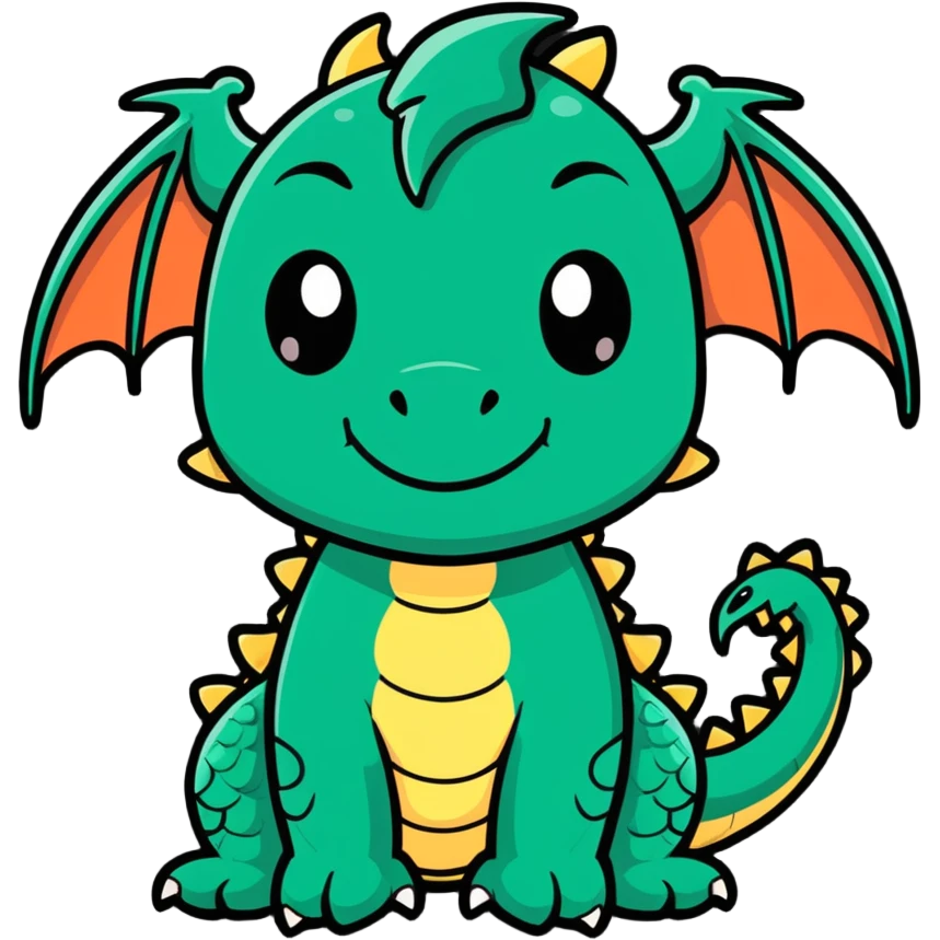 colorful dragon sticker style emoji