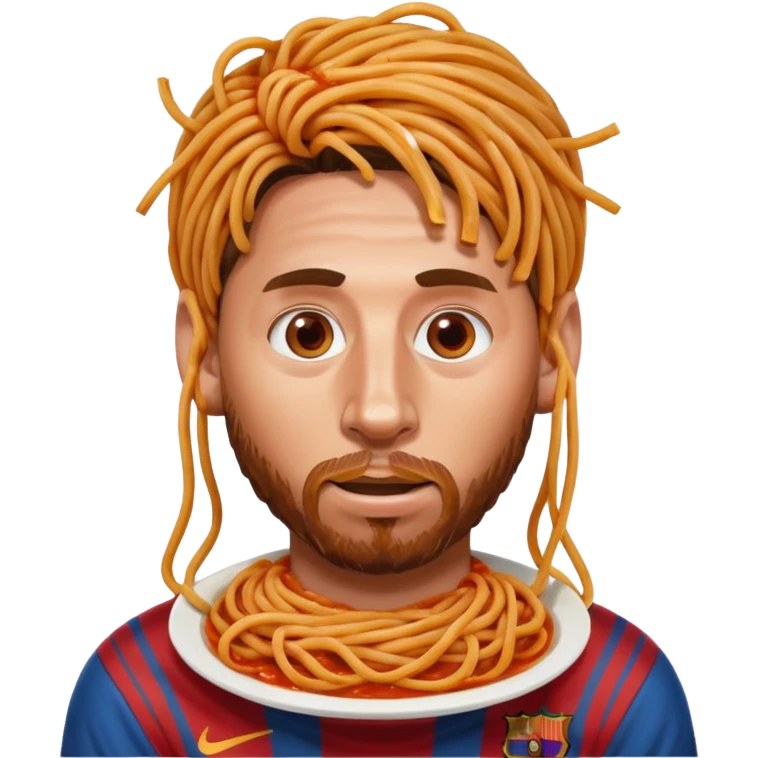 spaghetti in messi's face emoji
