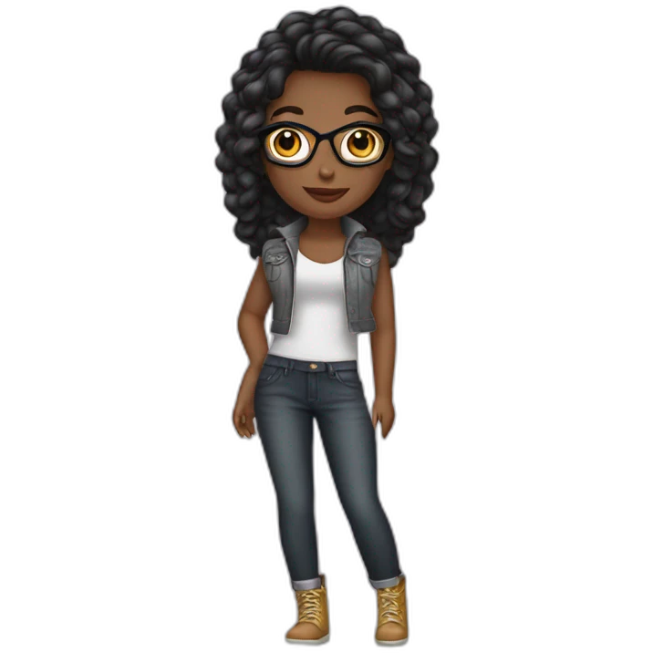 Ébano stylish girl emoji