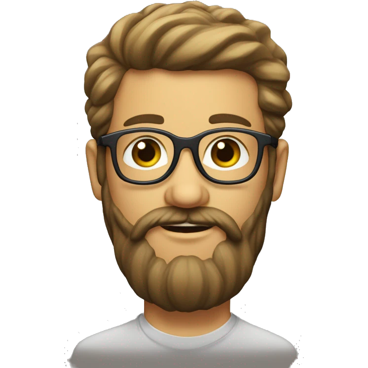 curé lunettes barbe jeune tête rasée emoji