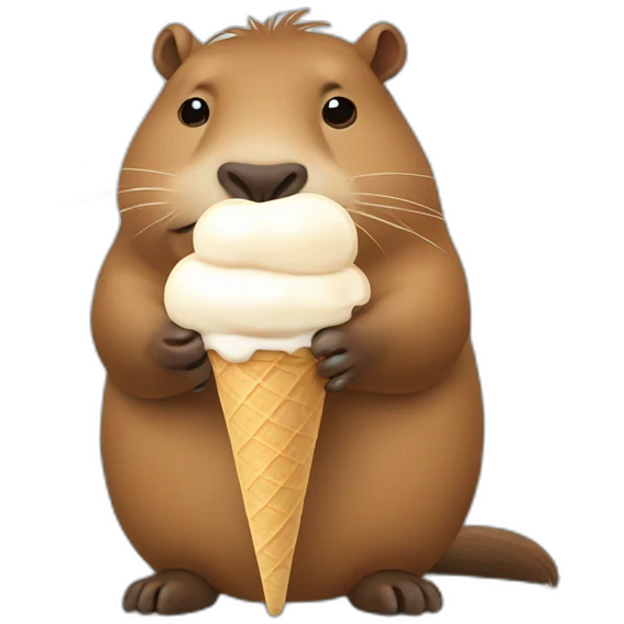 Capybara eat ice cream emoji