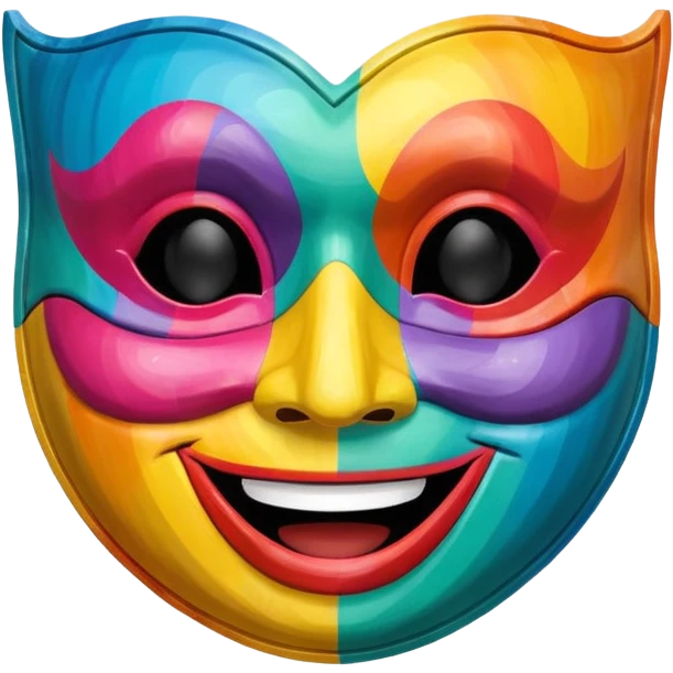 Please generate a multicolored happy mask. emoji