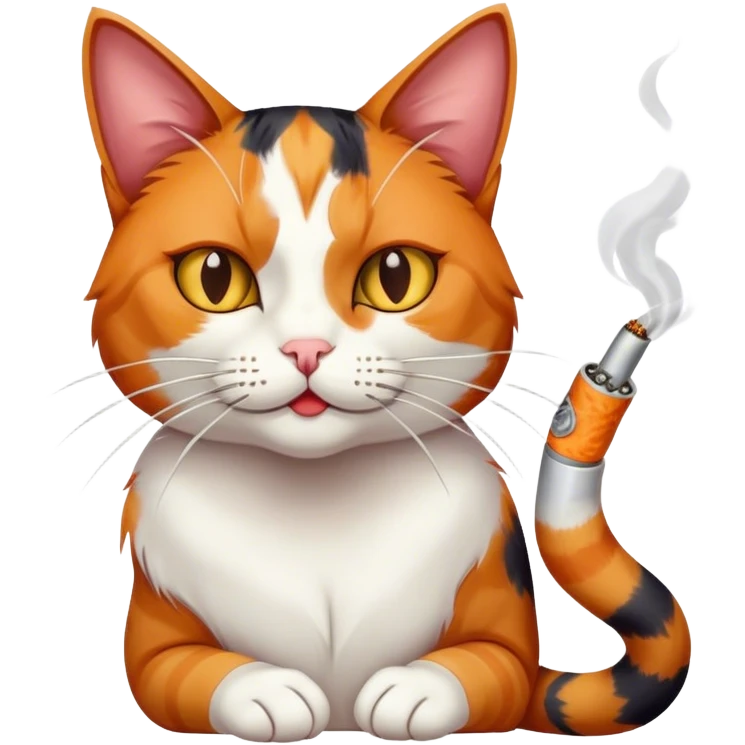 Cat smoking weed emoji