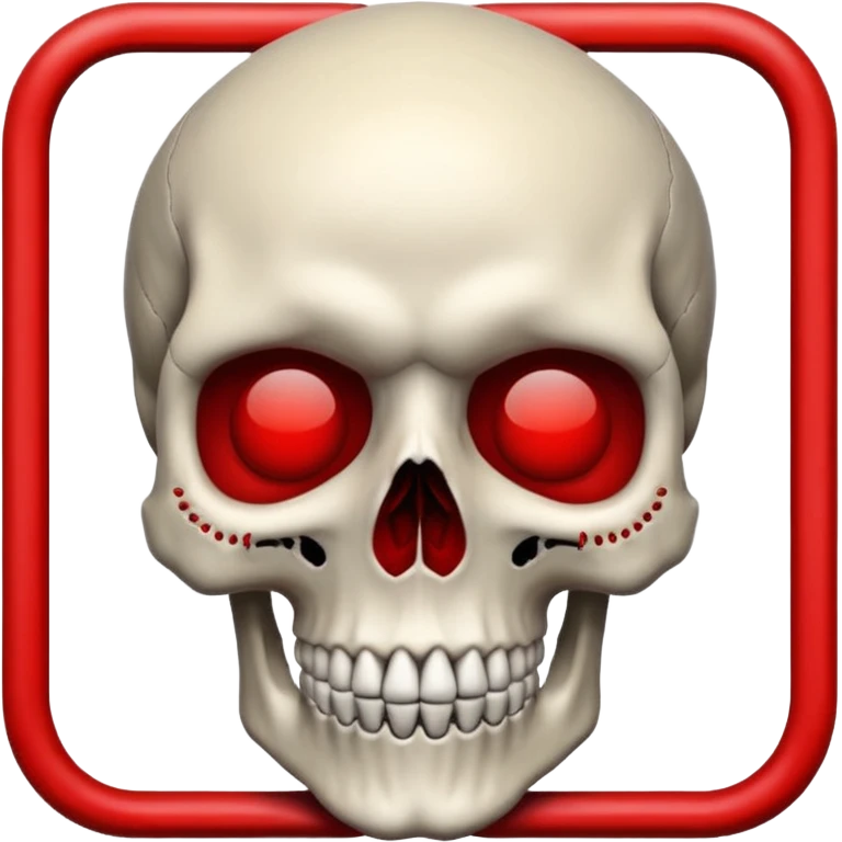 Skull With red border of the emoji emoji