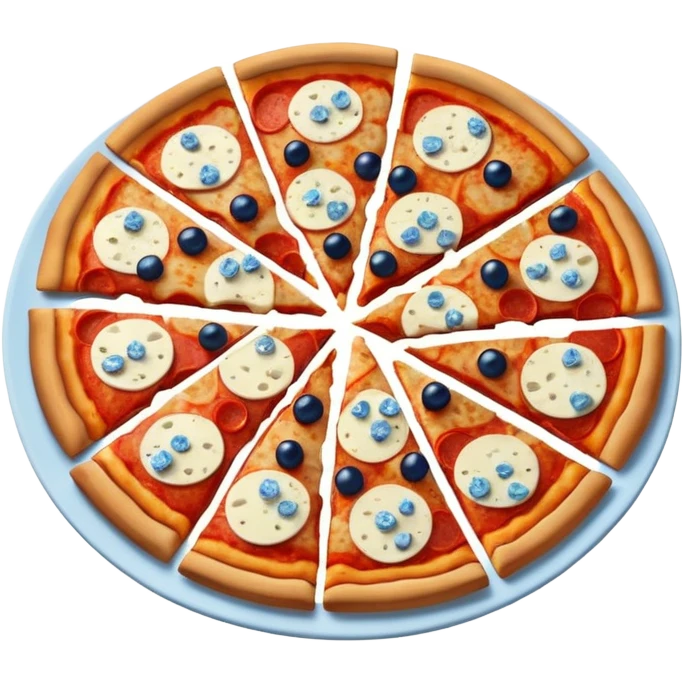 The pizzas have the colors of France on them emoji